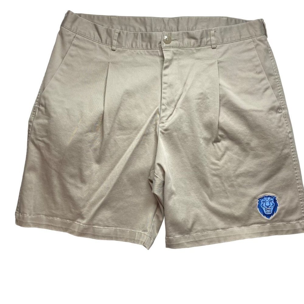 Nike Team Columbia Lions Khaki Shorts Mens 38 Embroidered Patch Swoosh NYC - Picture 4 of 8